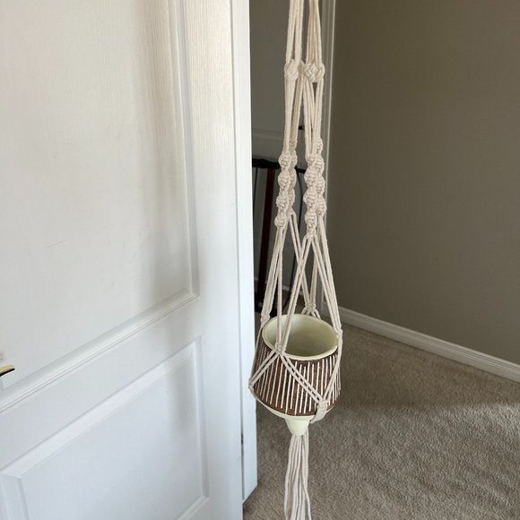 Boho Macrame Plant Hanger - Picture 3 of 5